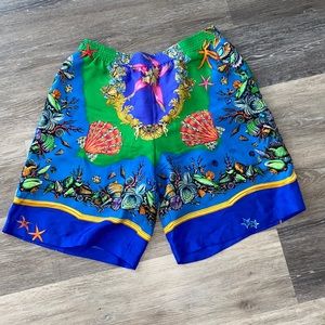 Authentic Versace Print Silk Shorts